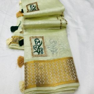 Soft cotton jacquard saree