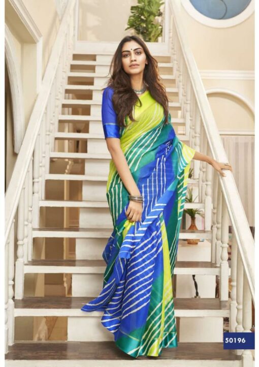 Buy online Green Cotton Leheriya Saree With Blouse from ethnic wear for  Women by Apnisha for ₹569 at 56% off | 2024 Limeroad.com