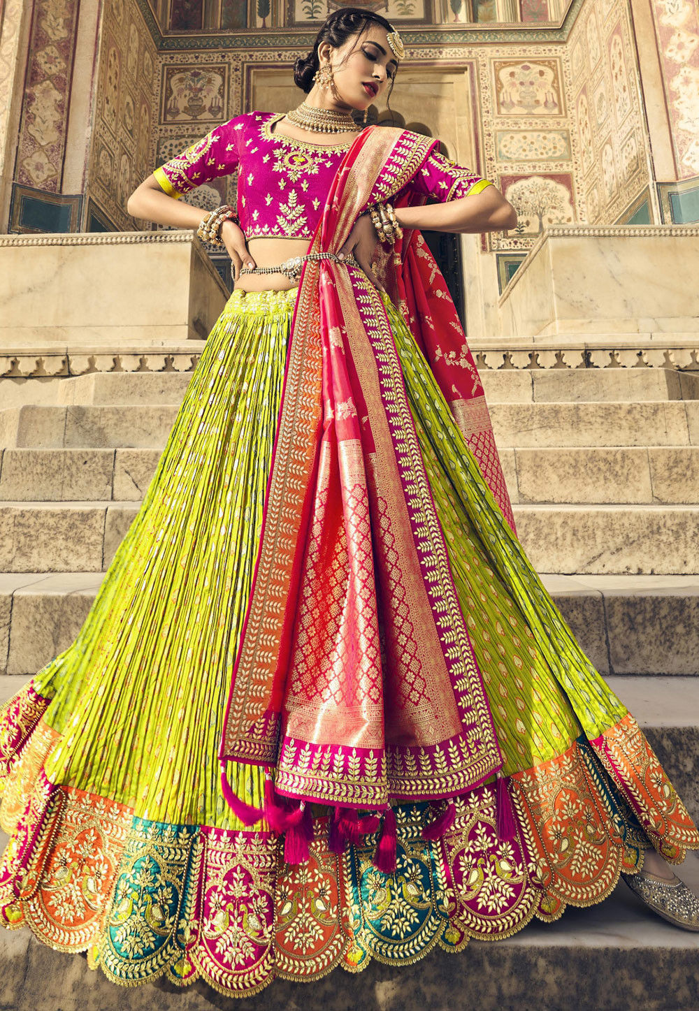 Pure Banarasi Silk Lehenga  Silk lehenga, Wedding lehenga designs, Bridal  lehenga choli