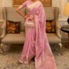 light pink cotton saree