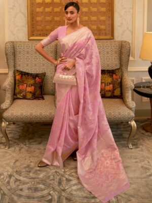 light pink cotton saree