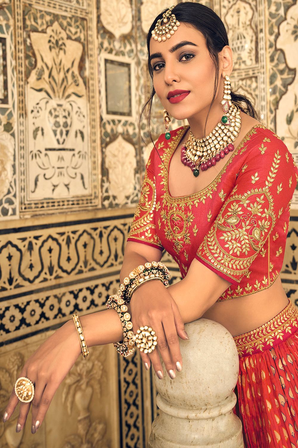 Buy Green And Katan & Banarasi Bridal Lehenga Set For Women by Weaver Story  Online at Aza Fashions.
