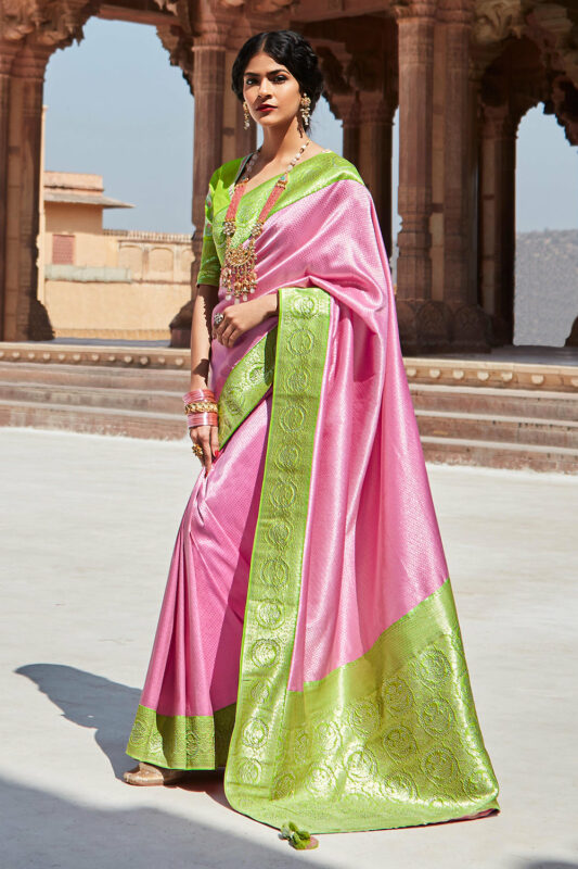 Brocade border Semi Paithani Saree - Nishalika