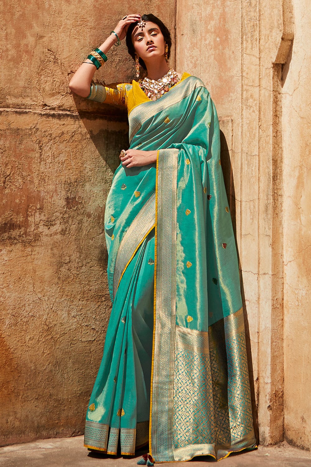 saree for diwali heavy weaving silk -8258100225 | Heenastyle