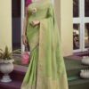 light green art silk saree