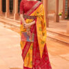 yellow and red saree