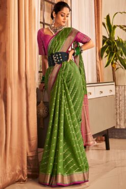 Green Banarasi saree
