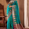Bottle Green Banarasi Silk Weaving Saree (2)