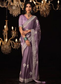 Fancy Fabric Purple Classic Saree (1)