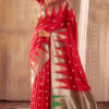 Festive Wear Red Banarasi Zari Weaving Saree (2)