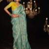 Green Color Silk Fabric Embroidered Work Saree (5)