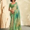 Green & Lime Banarasi Handloom Khadi Silk Saree (3)