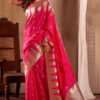 Pink Zari Silk Banarasi Saree (2)