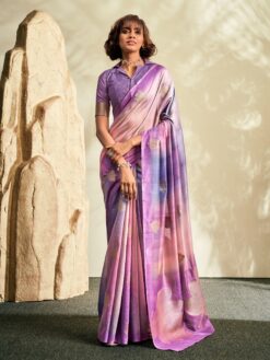 Purple Khadi Silk Festival Saree (1)
