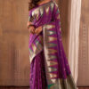 Purple Soft Banarasi Silk Saree (2)