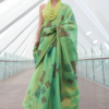 Sea Green Zari woven Handwoven Silk Saree (3)