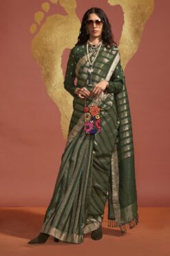 green handloom silk saree (2)