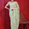 Olive Green Georgette Saree