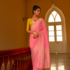 Pink silk saree