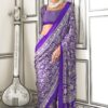 Purple Satin Silk Printed Saree