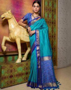 Blue silk saree