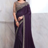 Dark purple shiffon saree