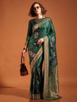 Green banarasi saree