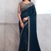 Navy blue sequence saree