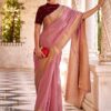 Pink designer saree