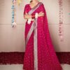 Pink pure georgette saree