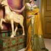 Yellow silk saree