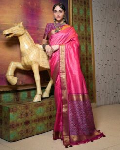 magenta patola saree