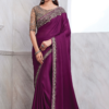 purple sequence saree